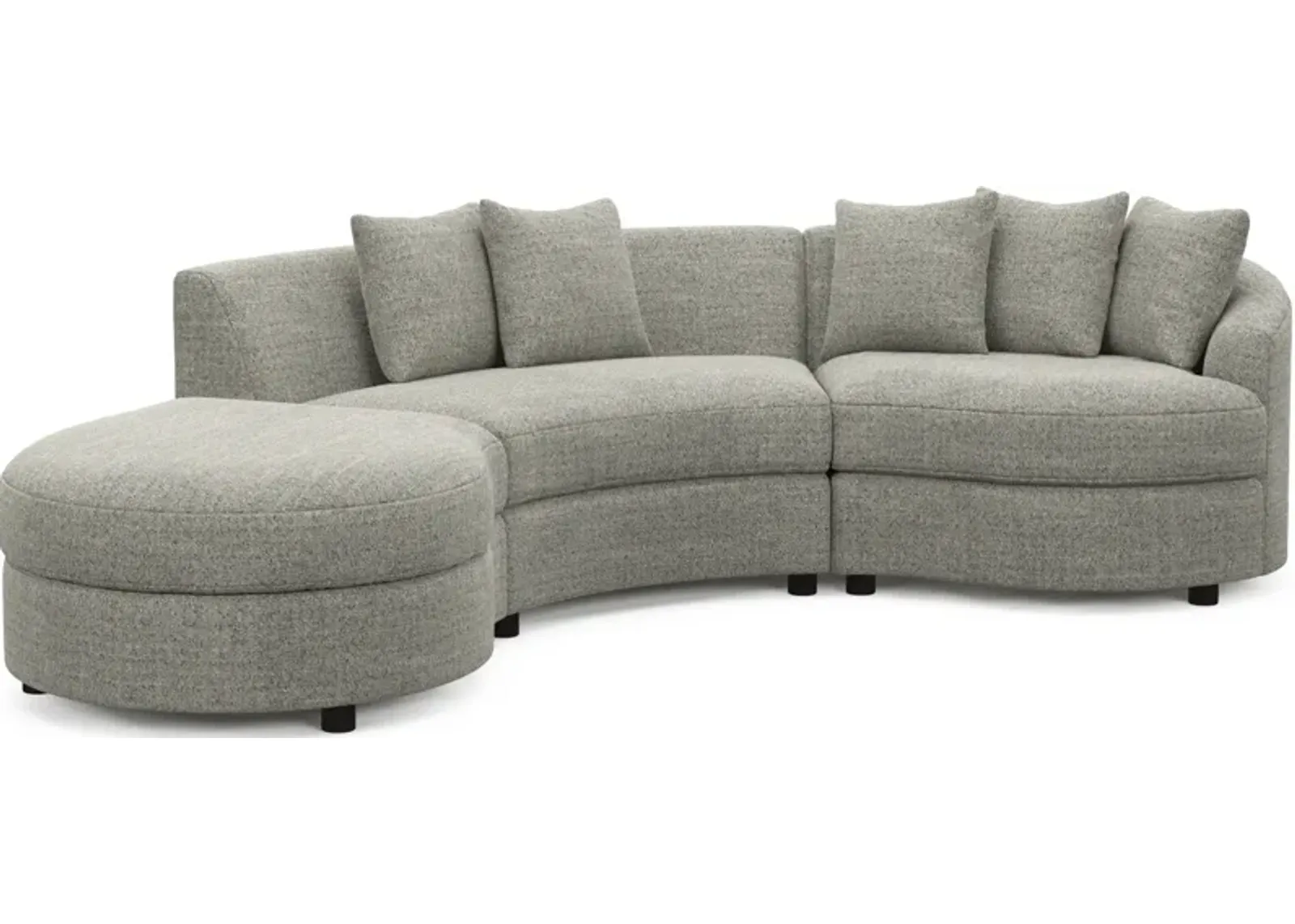 Allegra Foam Comfort 3-Piece Sectional with Left-Facing Chaise - Pandora Pepper