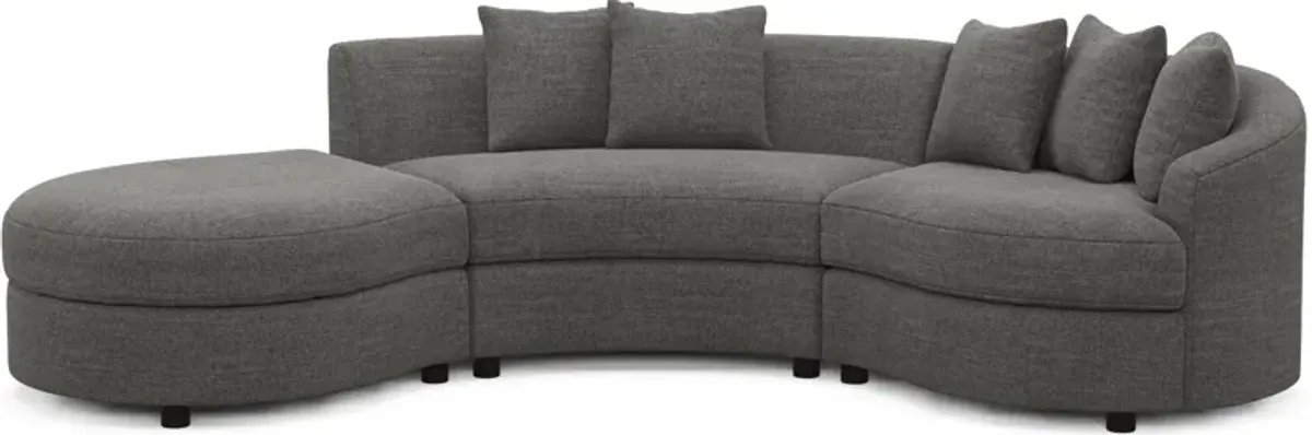 Allegra Foam Comfort 3-Piece Sectional with Left-Facing Chaise - Curious Charcoal