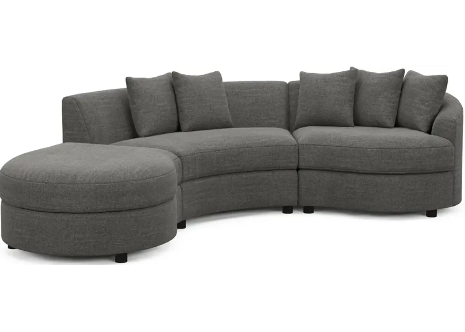 Allegra Foam Comfort 3-Piece Sectional with Left-Facing Chaise - Curious Charcoal