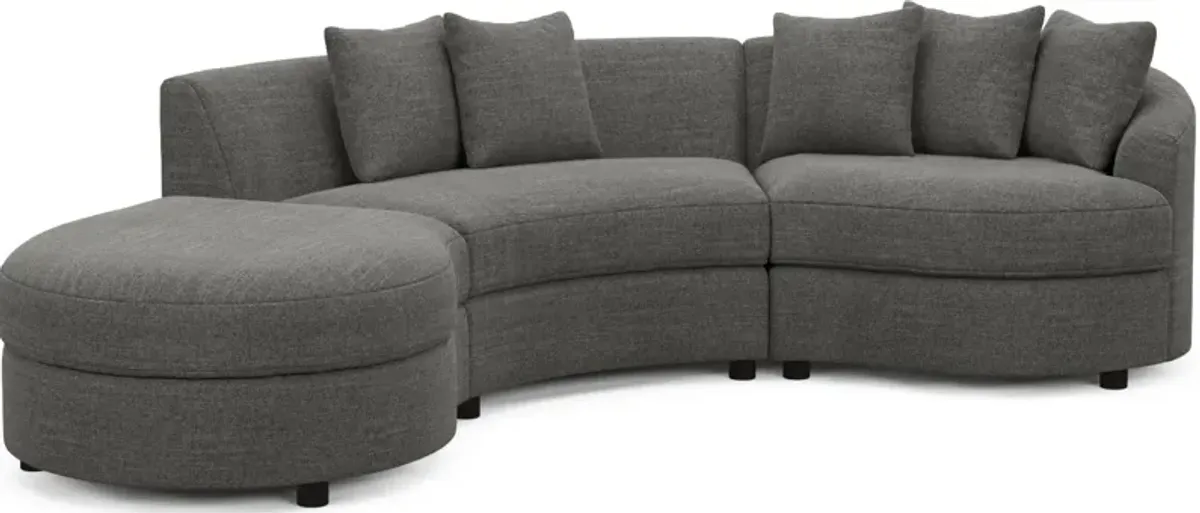 Allegra Foam Comfort 3-Piece Sectional with Left-Facing Chaise - Curious Charcoal