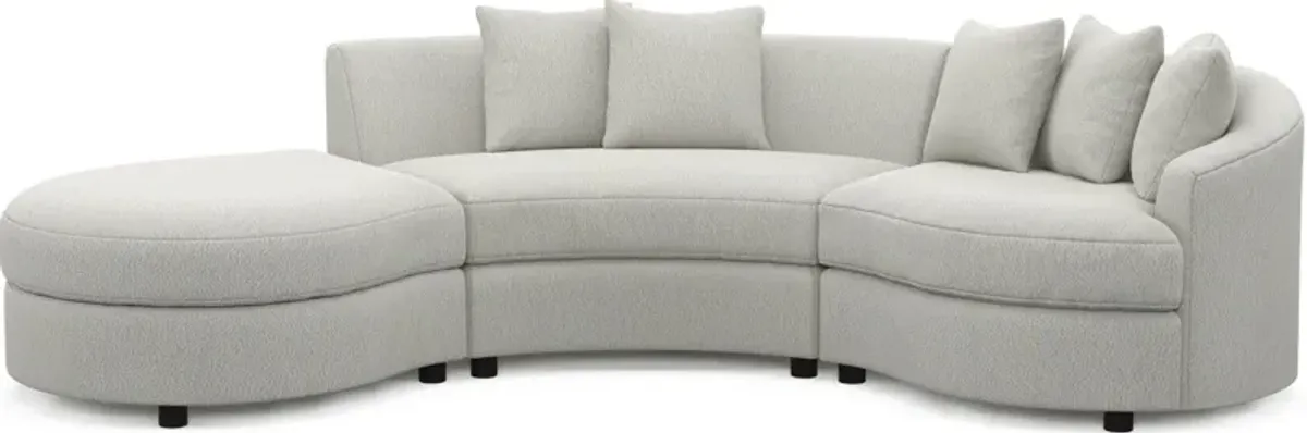 Allegra Foam Comfort 3-Piece Sectional with Left-Facing Chaise - Oslo Snow