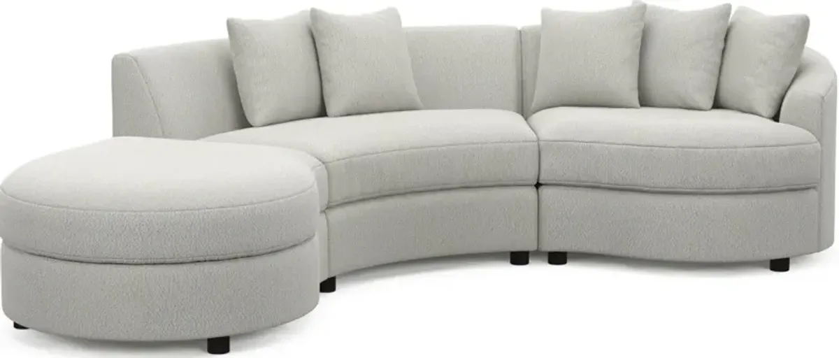 Allegra Foam Comfort 3-Piece Sectional with Left-Facing Chaise - Oslo Snow