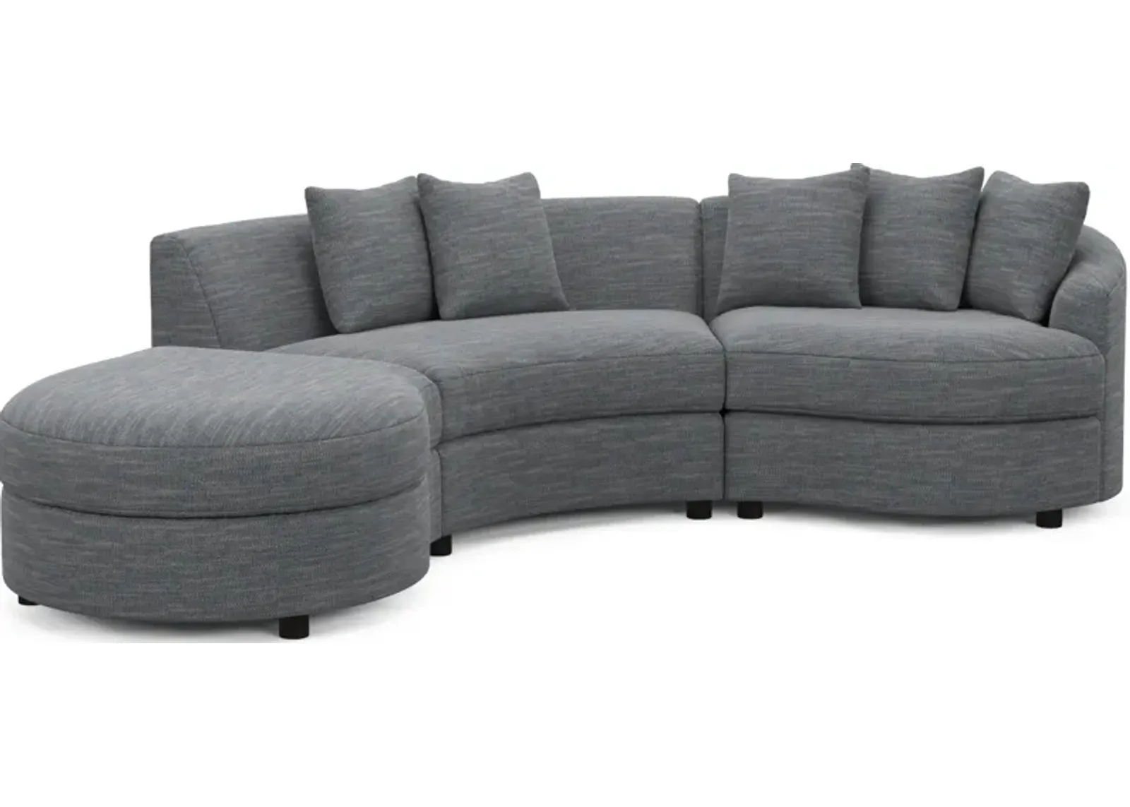 Allegra Foam Comfort 3-Piece Sectional with Left-Facing Chaise - Dudley Indigo