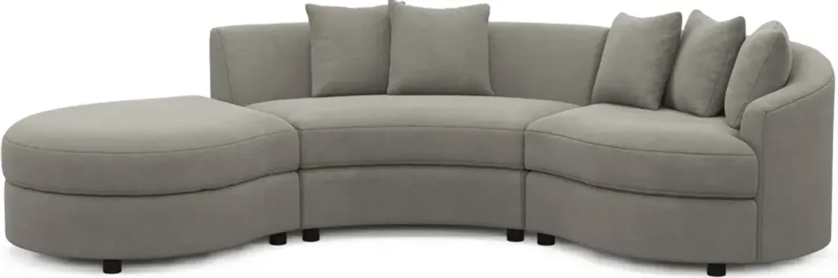 Allegra Foam Comfort 3-Piece Sectional with Left-Facing Chaise - Abington Fog