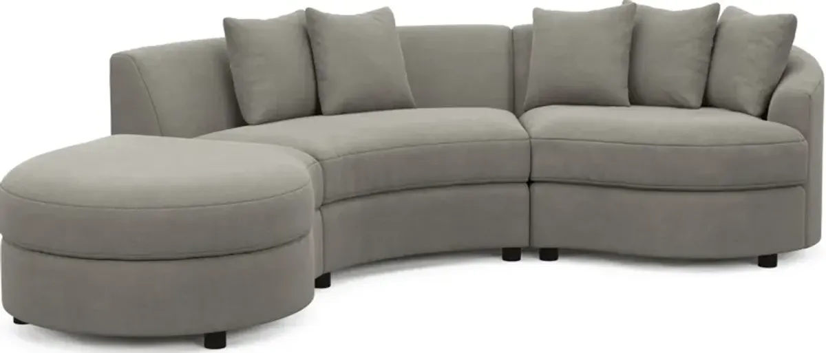 Allegra Foam Comfort 3-Piece Sectional with Left-Facing Chaise - Abington Fog