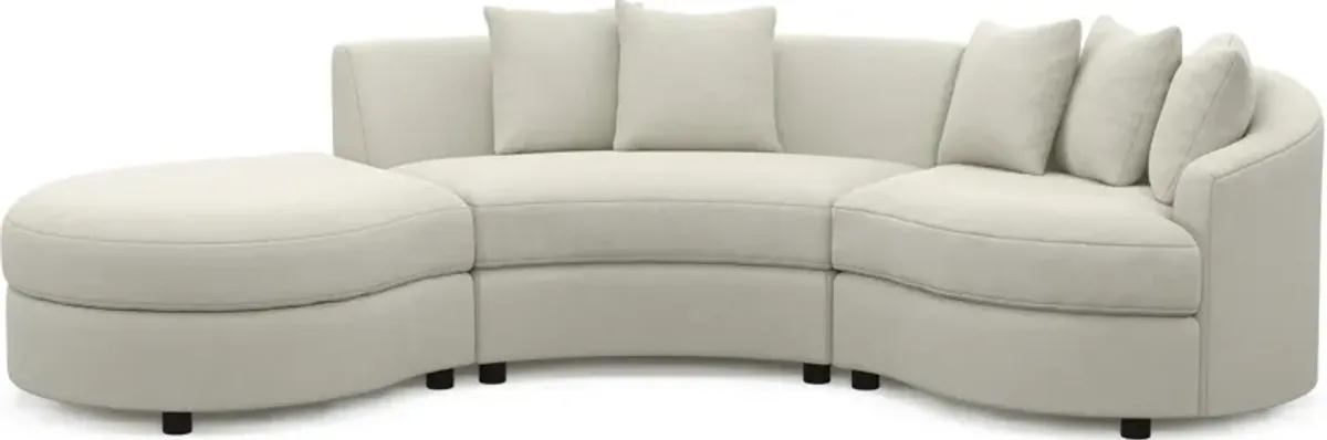 Allegra Foam Comfort 3-Piece Sectional with Left-Facing Chaise - Anders Ivory