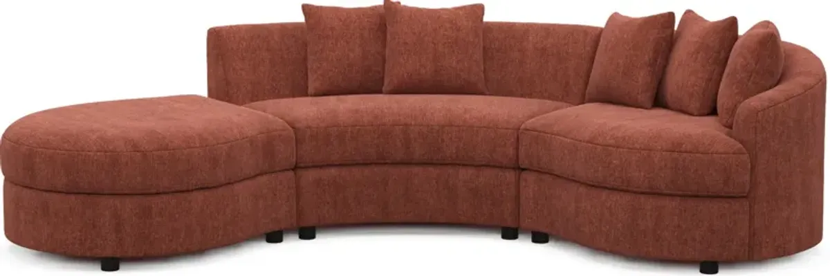 Allegra Foam Comfort 3-Piece Sectional with Left-Facing Chaise - Contessa Paprika