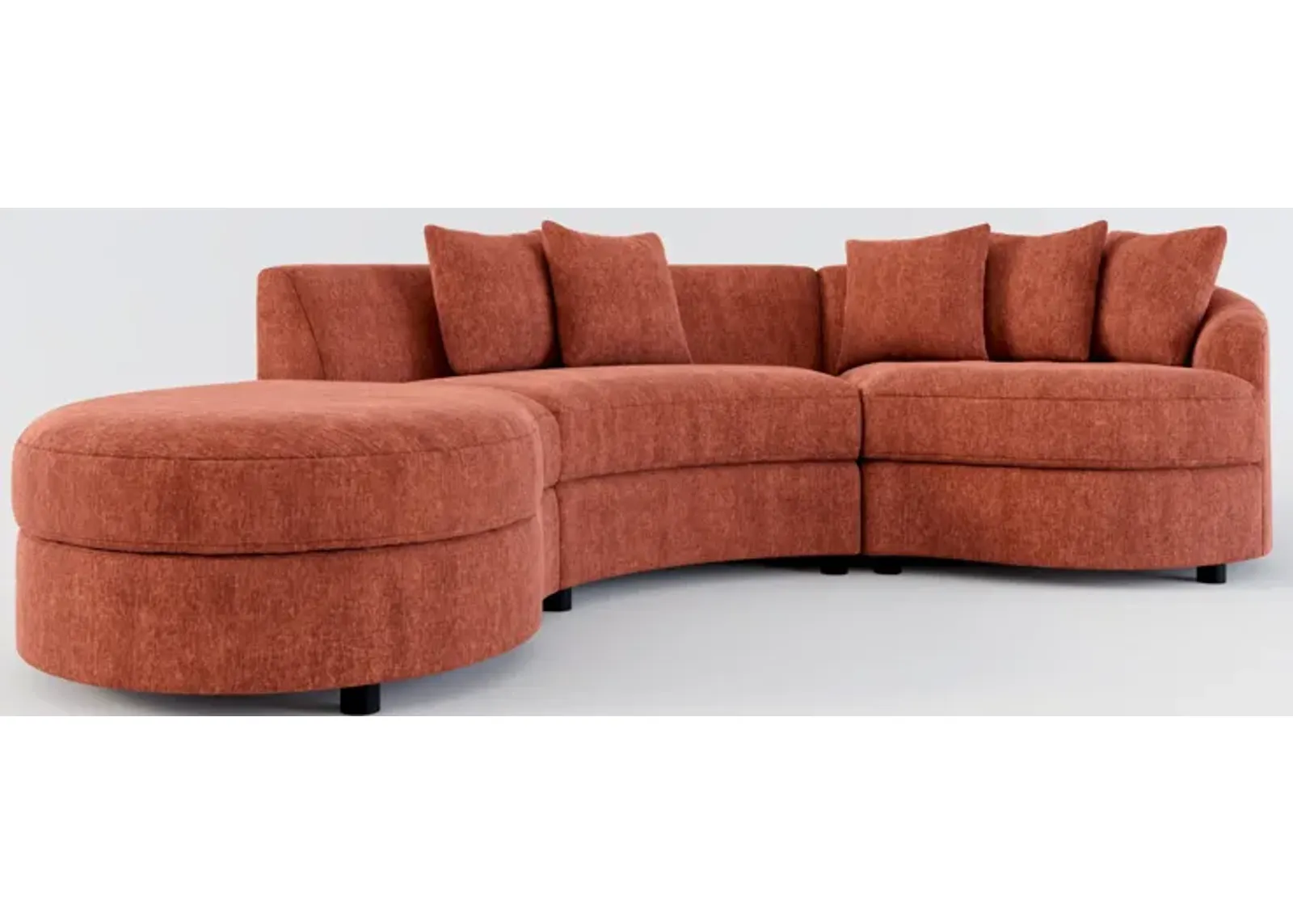 Allegra Foam Comfort 3-Piece Sectional with Left-Facing Chaise - Contessa Paprika