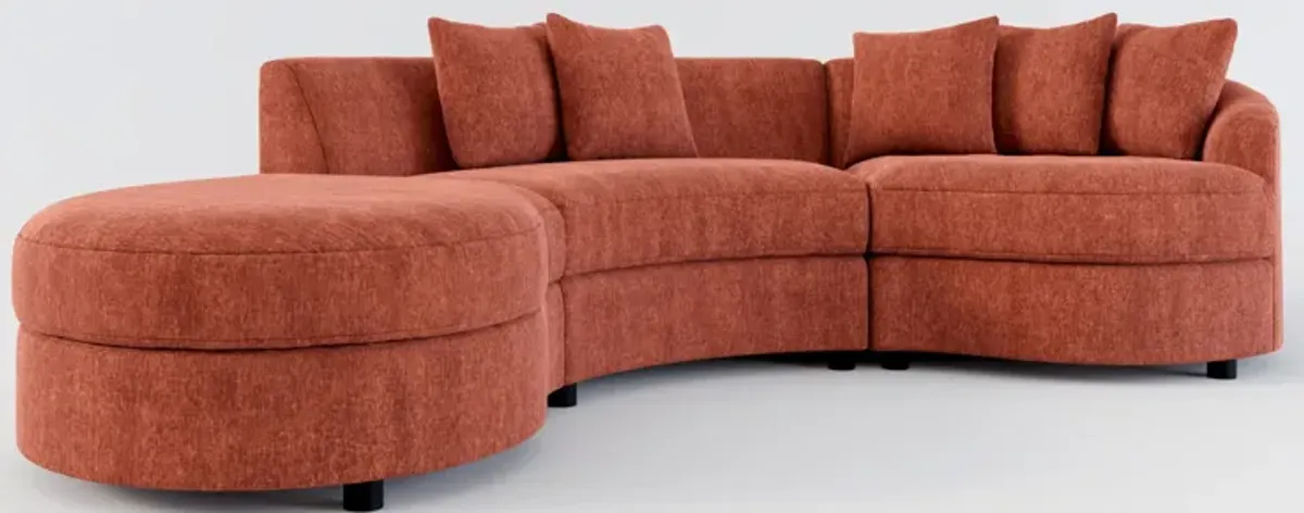 Allegra Foam Comfort 3-Piece Sectional with Left-Facing Chaise - Contessa Paprika