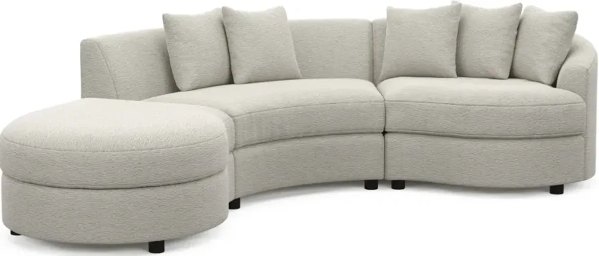 Allegra Foam Comfort 3-Piece Sectional with Left-Facing Chaise - Everton Grey