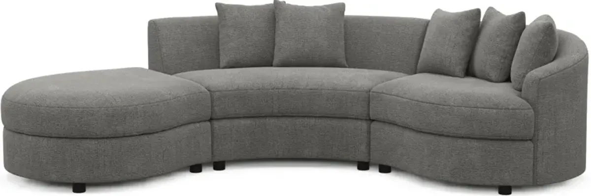 Allegra Foam Comfort 3-Piece Sectional with Left-Facing Chaise - Living Large Charcoal