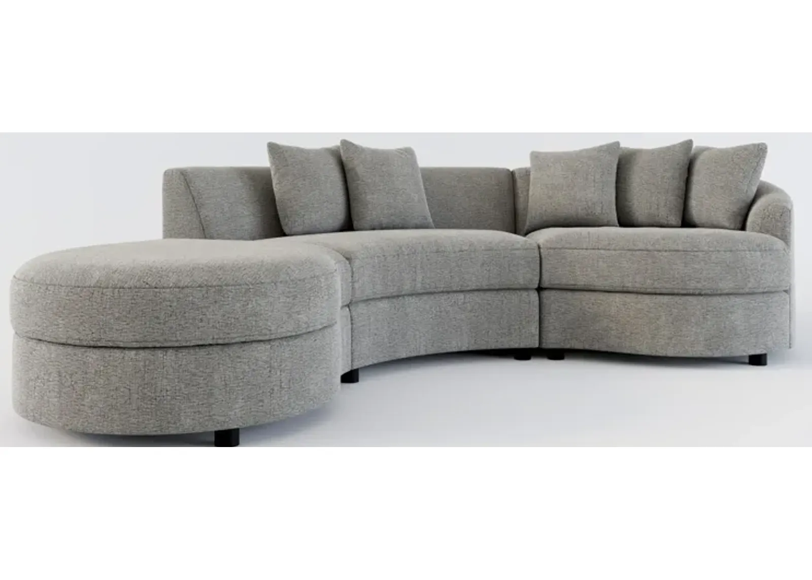 Allegra Foam Comfort 3-Piece Sectional with Left-Facing Chaise - Living Large Charcoal