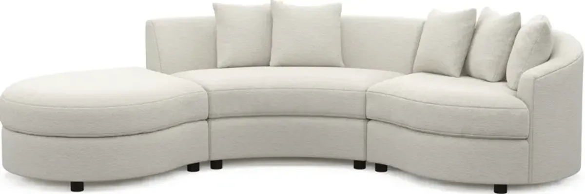 Allegra Foam Comfort 3-Piece Sectional with Left-Facing Chaise - Living Large White