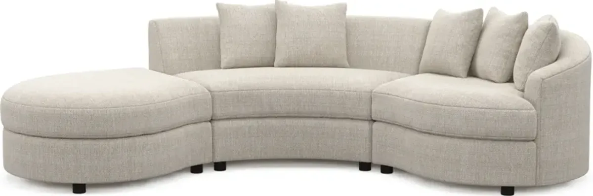 Allegra Foam Comfort 3-Piece Sectional with Left-Facing Chaise - Mason Porcelain