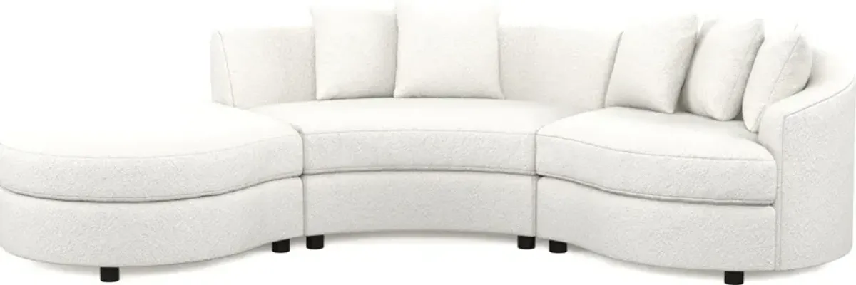 Allegra Foam Comfort 3-Piece Sectional with Left-Facing Chaise - Bloke Snow