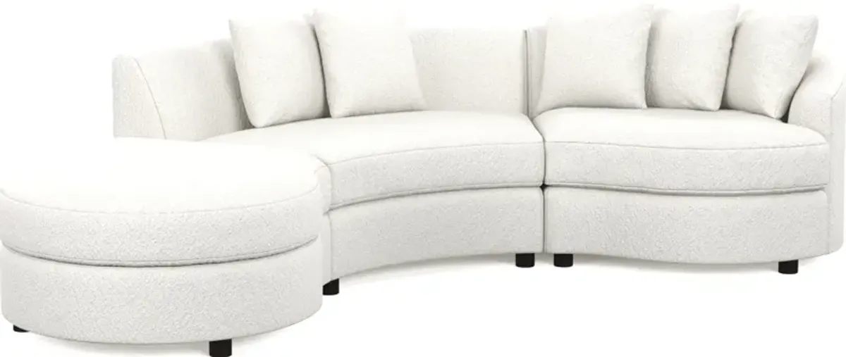 Allegra Foam Comfort 3-Piece Sectional with Left-Facing Chaise - Bloke Snow