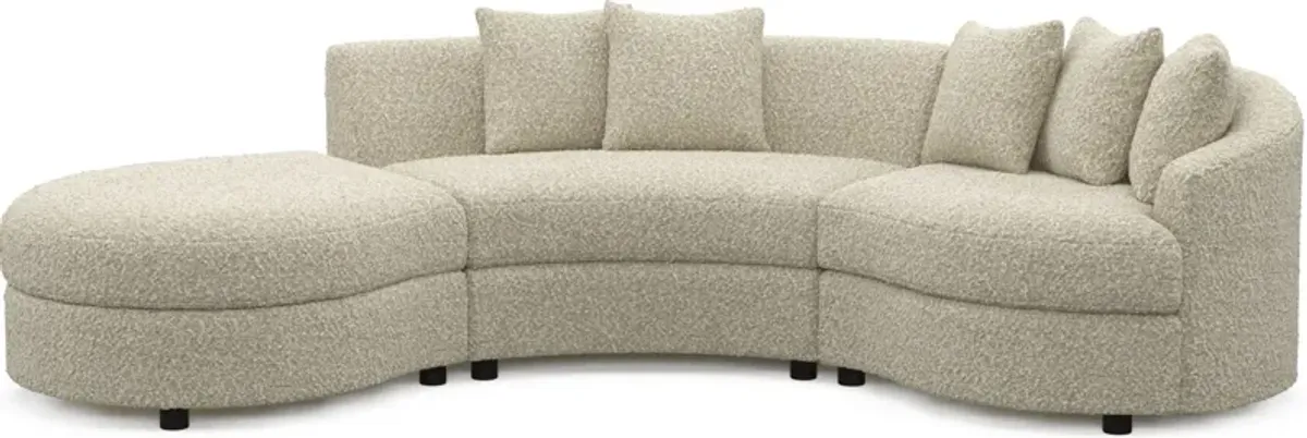 Allegra Foam Comfort 3-Piece Sectional with Left-Facing Chaise - Bloke Cotton