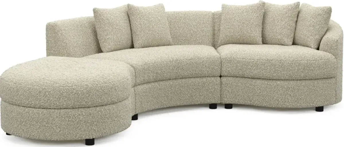 Allegra Foam Comfort 3-Piece Sectional with Left-Facing Chaise - Bloke Cotton