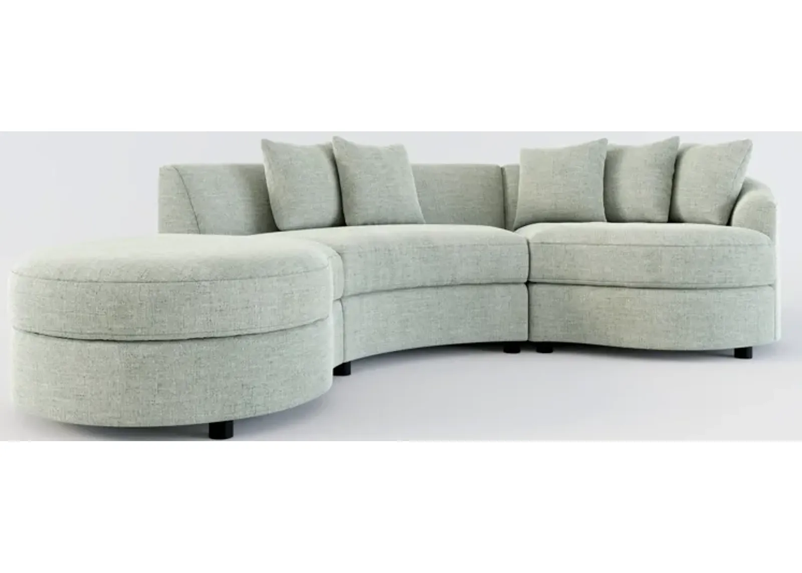 Allegra Foam Comfort 3-Piece Sectional with Left-Facing Chaise - Muse Stone