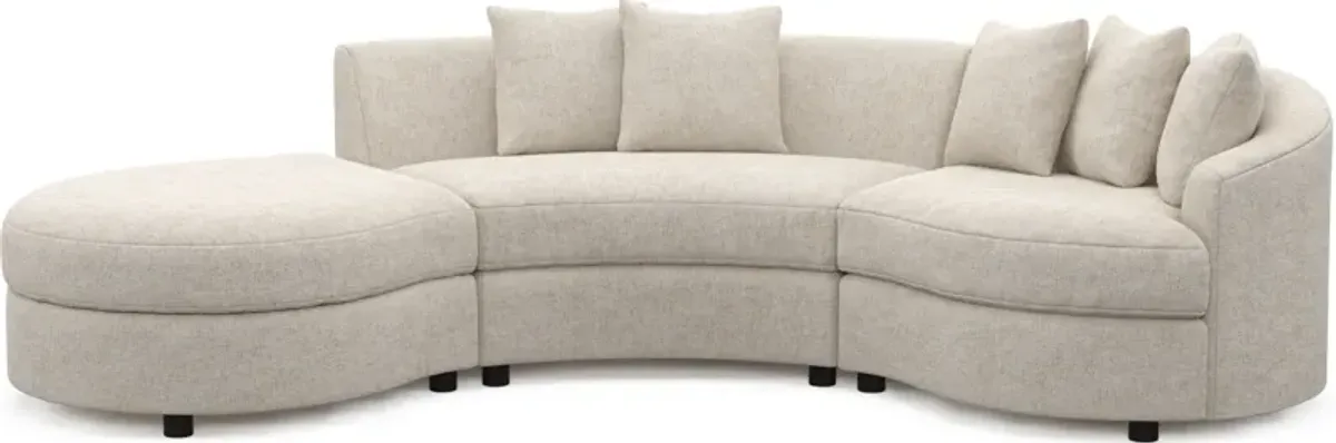 Allegra Foam Comfort 3-Piece Sectional with Left-Facing Chaise - M Ivory