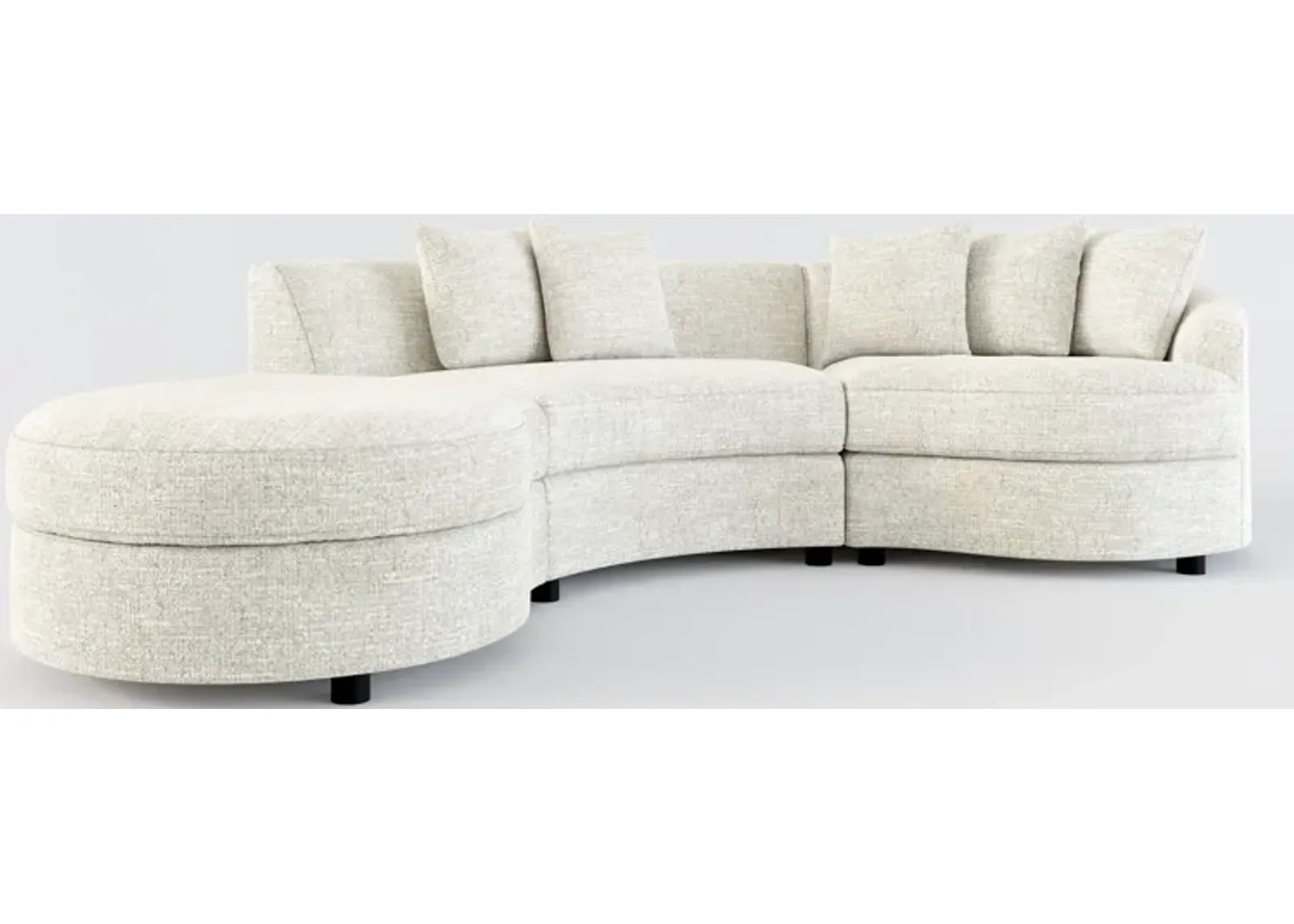 Allegra Foam Comfort 3-Piece Sectional with Left-Facing Chaise - M Ivory