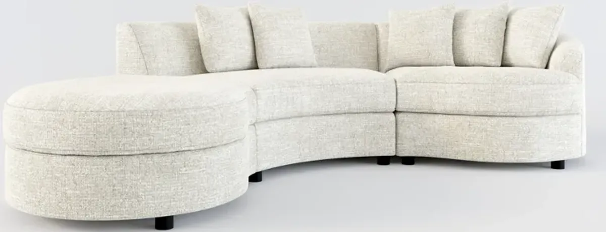 Allegra Foam Comfort 3-Piece Sectional with Left-Facing Chaise - M Ivory