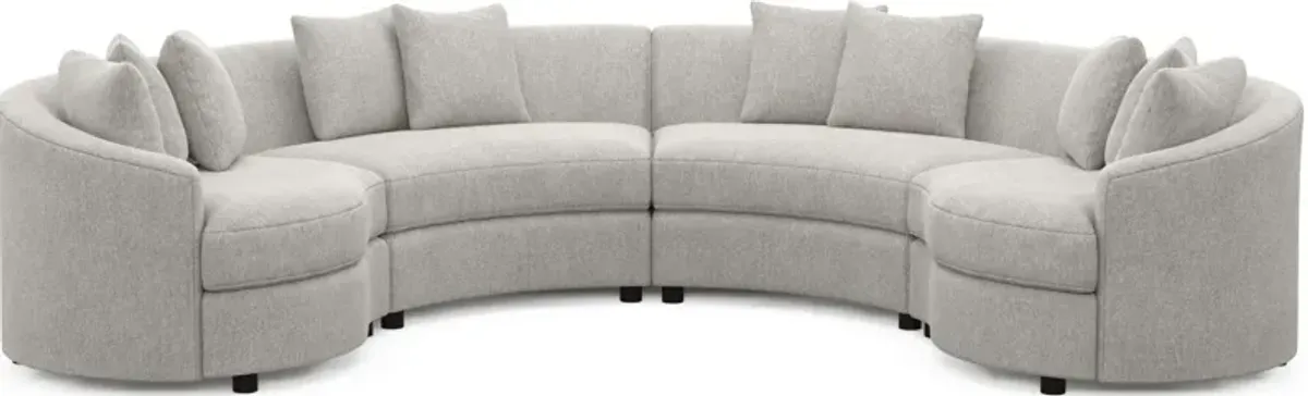 Allegra Foam Comfort 4-Piece Sectional - Burmese Granite