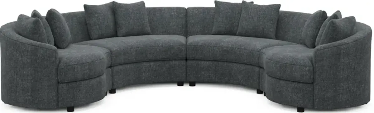 Allegra Foam Comfort 4-Piece Sectional - Contessa Shadow