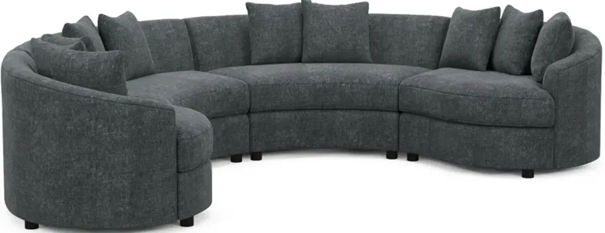 Allegra Foam Comfort 4-Piece Sectional - Contessa Shadow