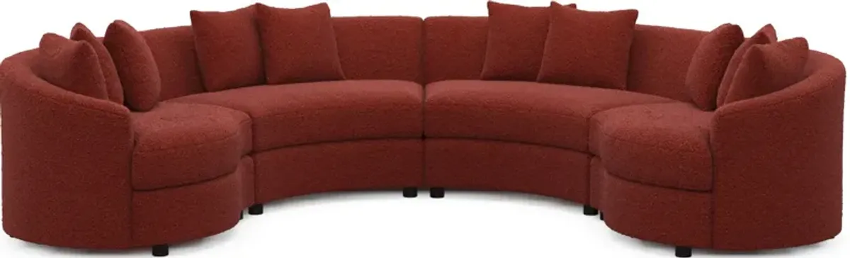 Allegra Foam Comfort 4-Piece Sectional - Bloke Brick