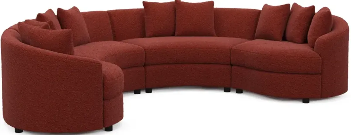 Allegra Foam Comfort 4-Piece Sectional - Bloke Brick