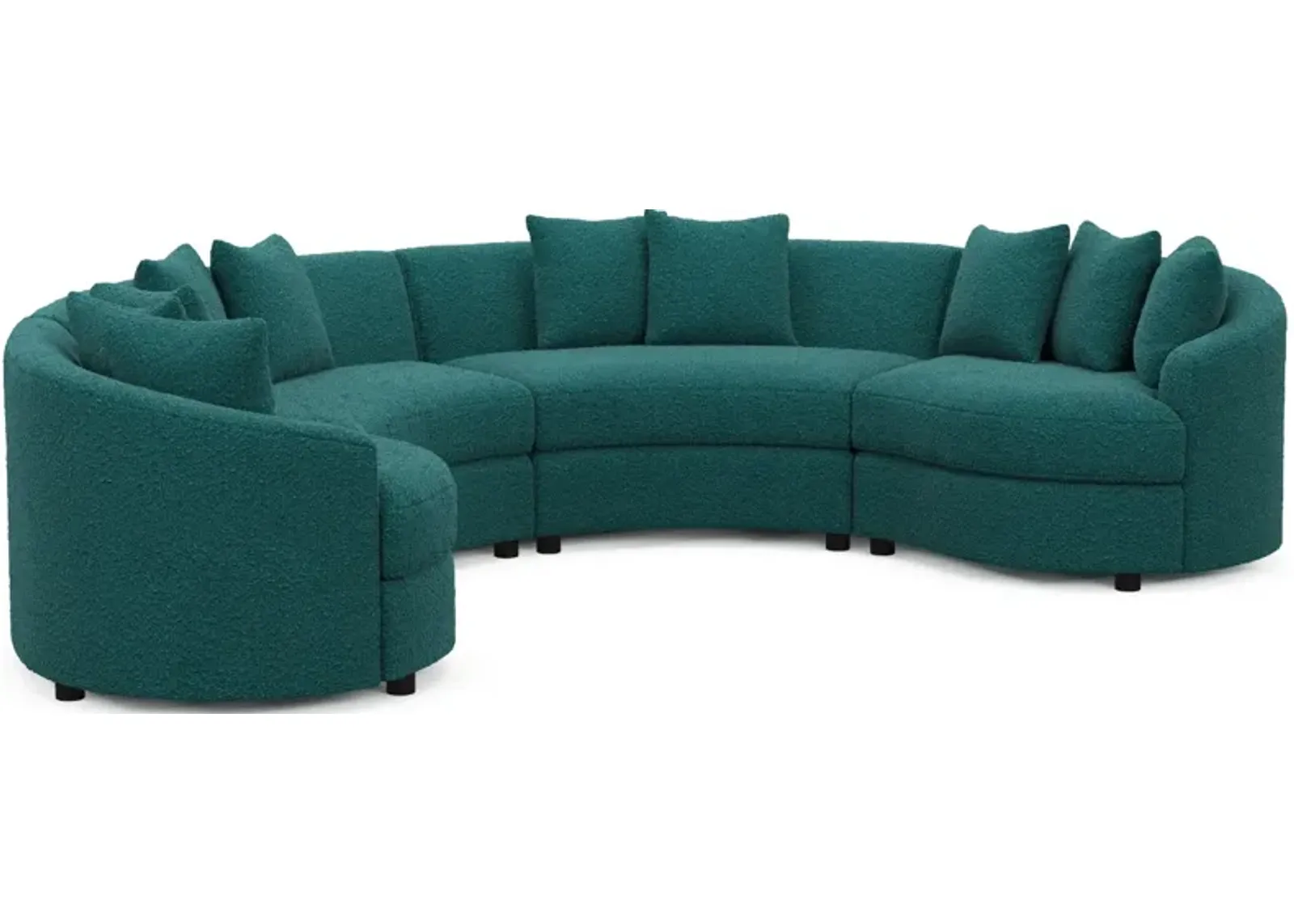 Allegra Foam Comfort 4-Piece Sectional - Bloke Peacock