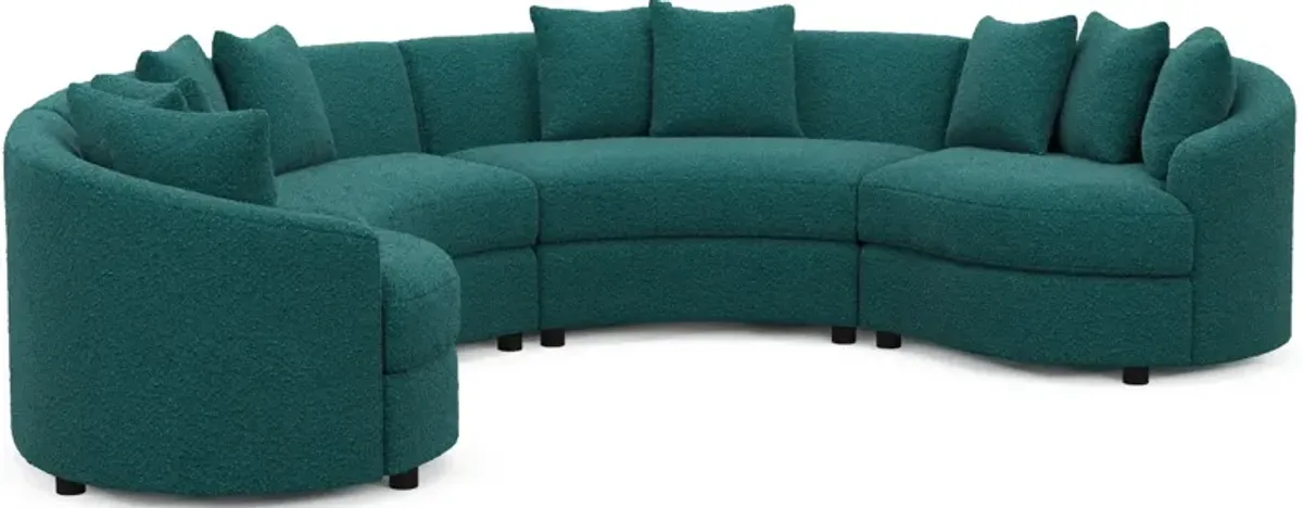 Allegra Foam Comfort 4-Piece Sectional - Bloke Peacock