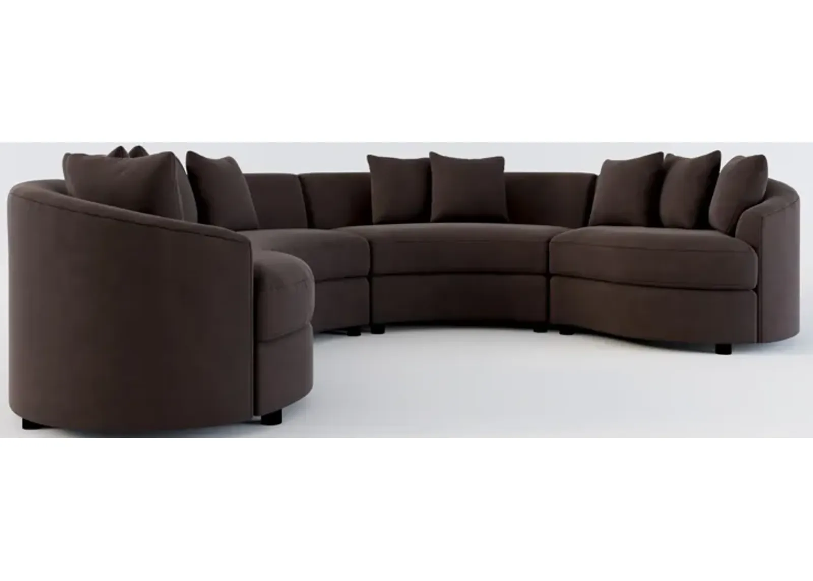 Allegra Foam Comfort 4-Piece Sectional - Merrimac Dark Brown