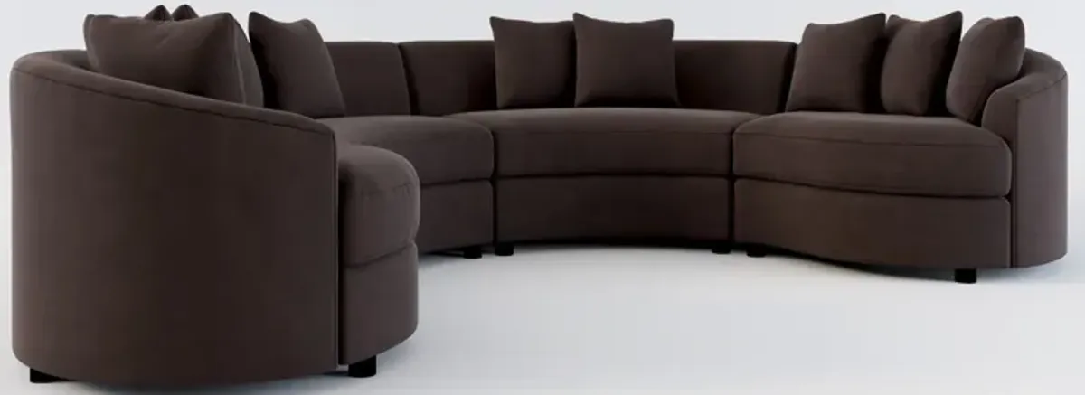 Allegra Foam Comfort 4-Piece Sectional - Merrimac Dark Brown