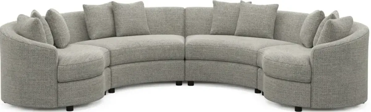 Allegra Foam Comfort 4-Piece Sectional - Pandora Pepper