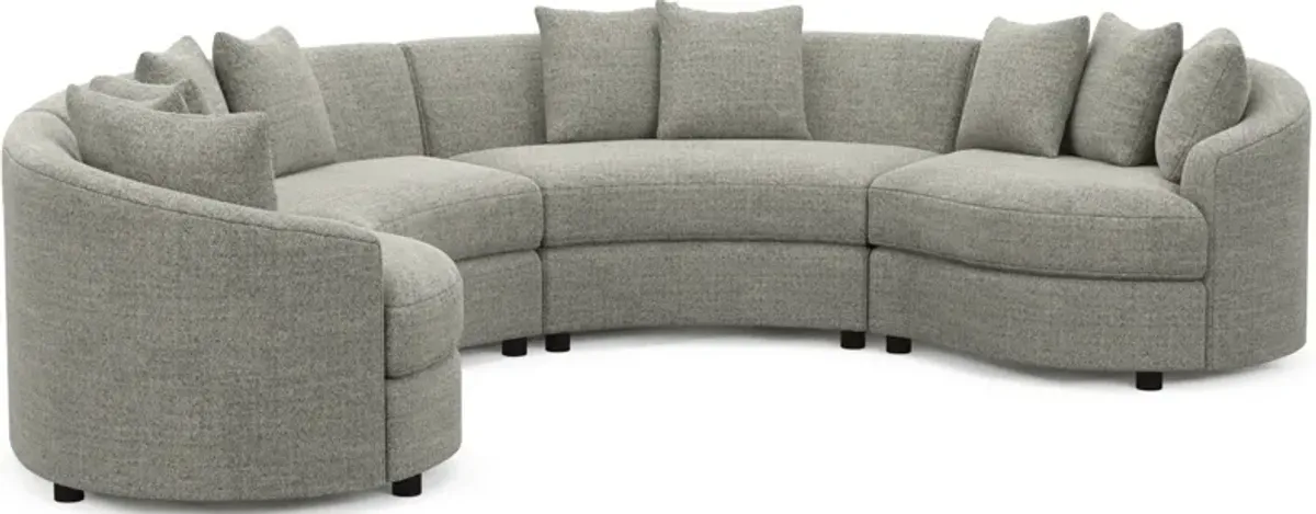 Allegra Foam Comfort 4-Piece Sectional - Pandora Pepper