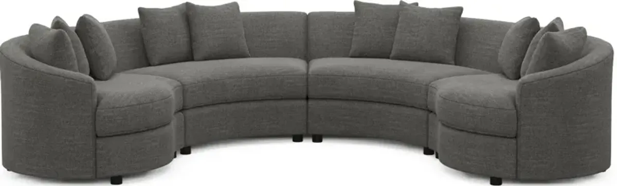 Allegra Foam Comfort 4-Piece Sectional - Curious Charcoal