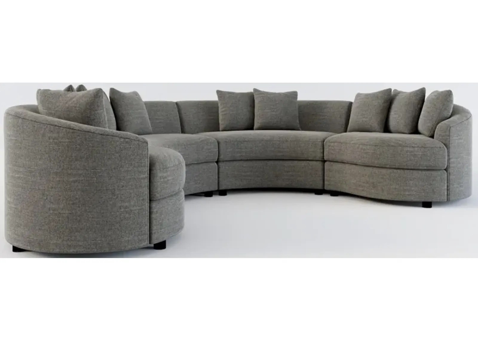 Allegra Foam Comfort 4-Piece Sectional - Curious Charcoal