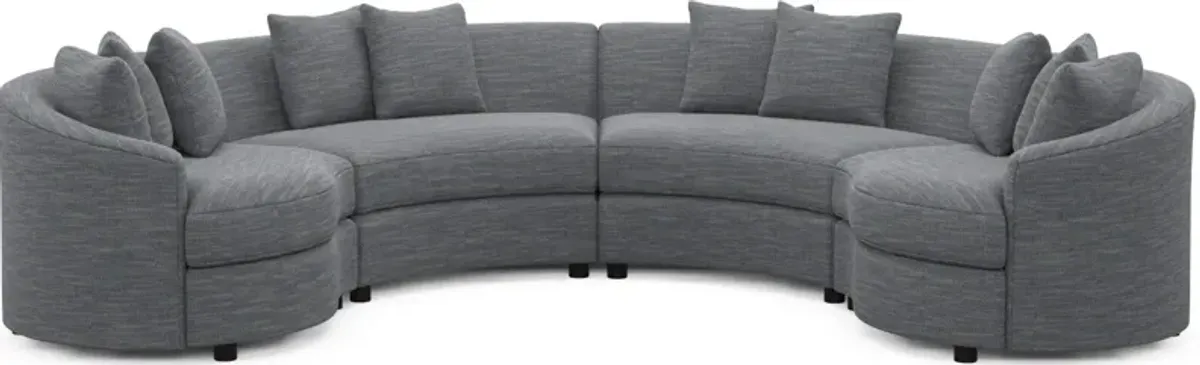 Allegra Foam Comfort 4-Piece Sectional - Dudley Indigo