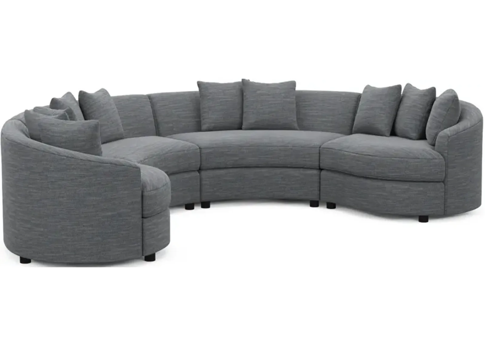 Allegra Foam Comfort 4-Piece Sectional - Dudley Indigo