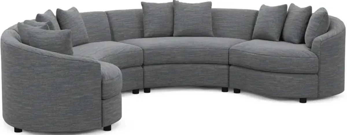 Allegra Foam Comfort 4-Piece Sectional - Dudley Indigo