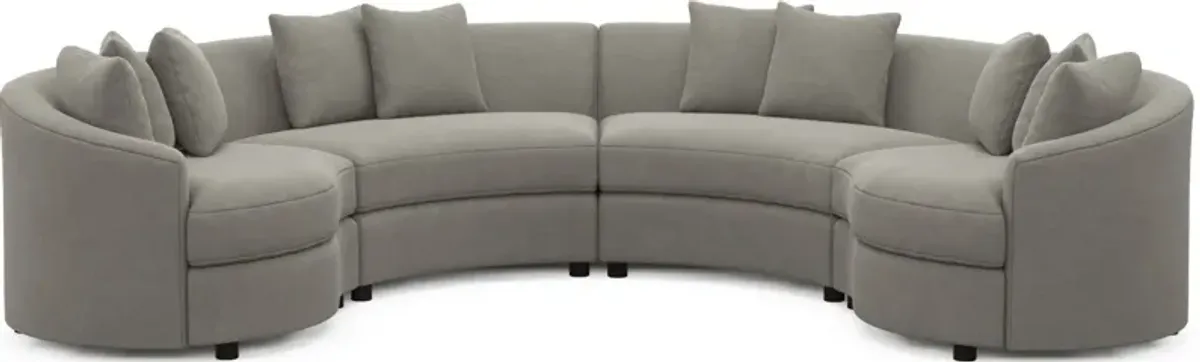 Allegra Foam Comfort 4-Piece Sectional - Abington Fog