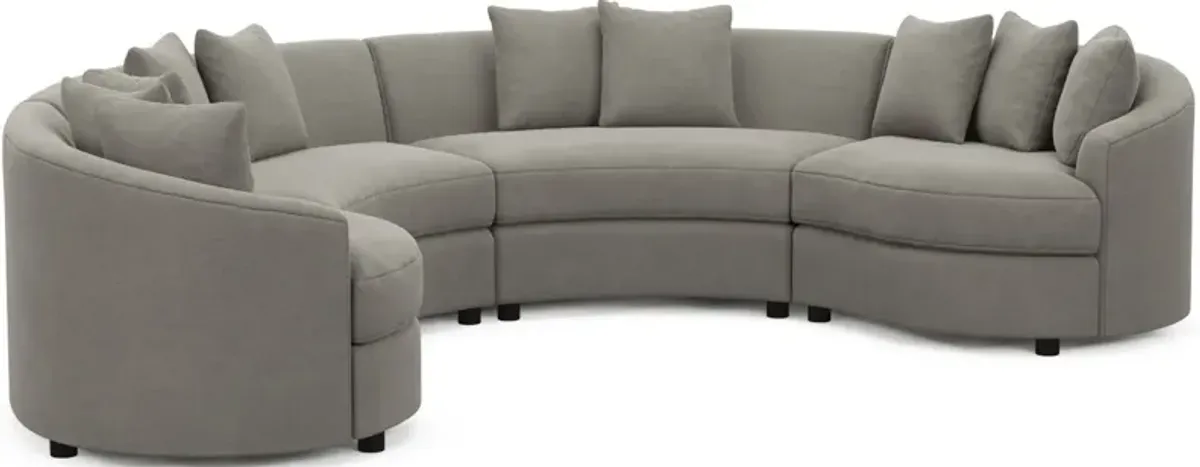 Allegra Foam Comfort 4-Piece Sectional - Abington Fog