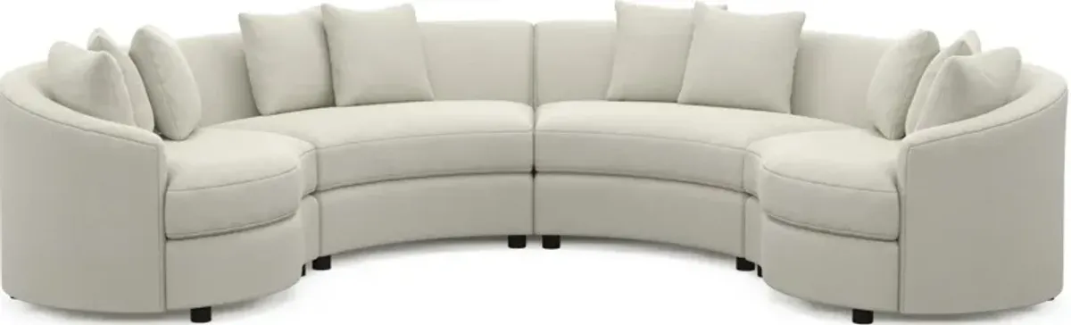 Allegra Foam Comfort 4-Piece Sectional - Anders Ivory