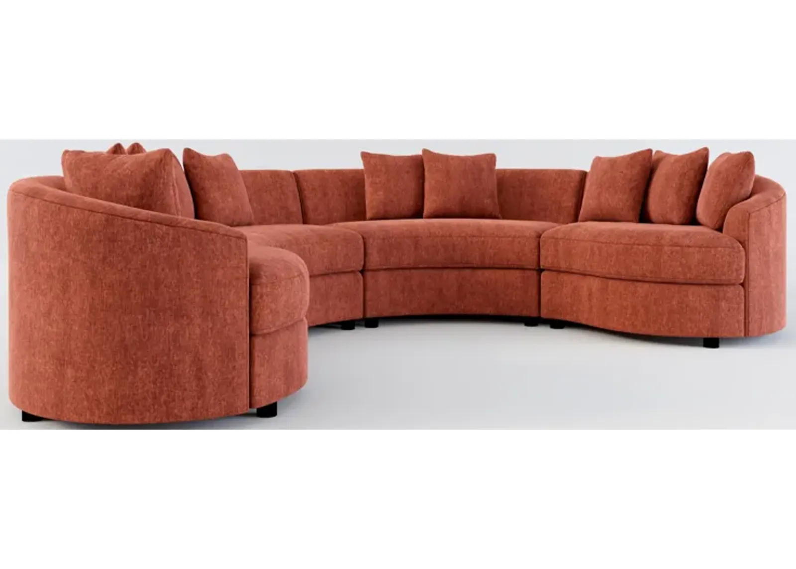 Allegra Foam Comfort 4-Piece Sectional - Contessa Paprika