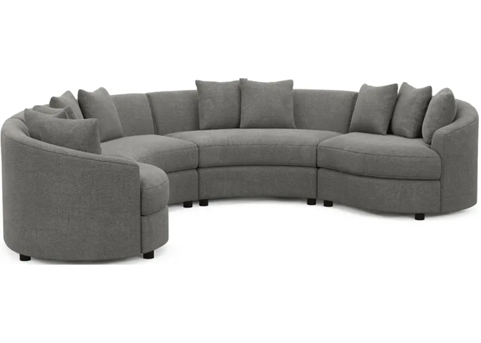 Allegra Foam Comfort 4-Piece Sectional - Living Large Charcoal