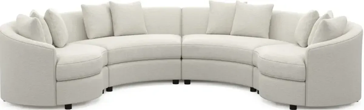 Allegra Foam Comfort 4-Piece Sectional - Living Large White