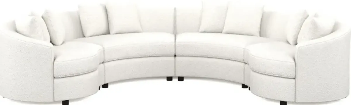 Allegra Foam Comfort 4-Piece Sectional - Bloke Snow