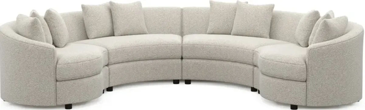 Allegra Foam Comfort 4-Piece Sectional - Muse Stone